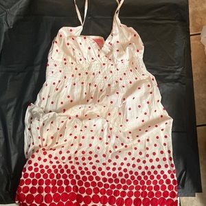 SUNDRESS RED & WHITE POK-A-DOT — SIZE MEDIUM